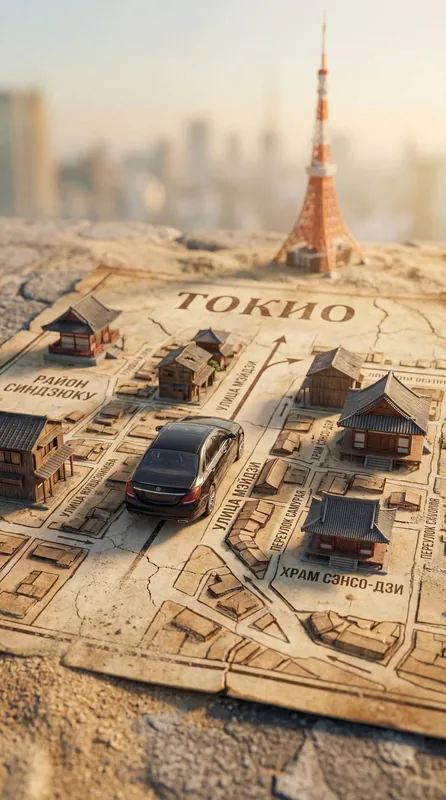 Photorealistic art scene with the effect of a miniature world, cinematic style.